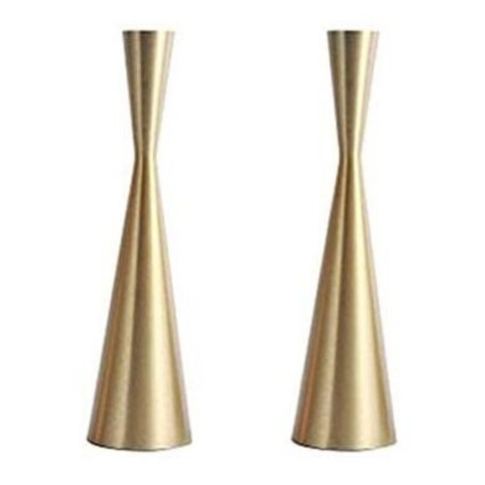 Godinger Gold Mid-Century Candlestick Holders